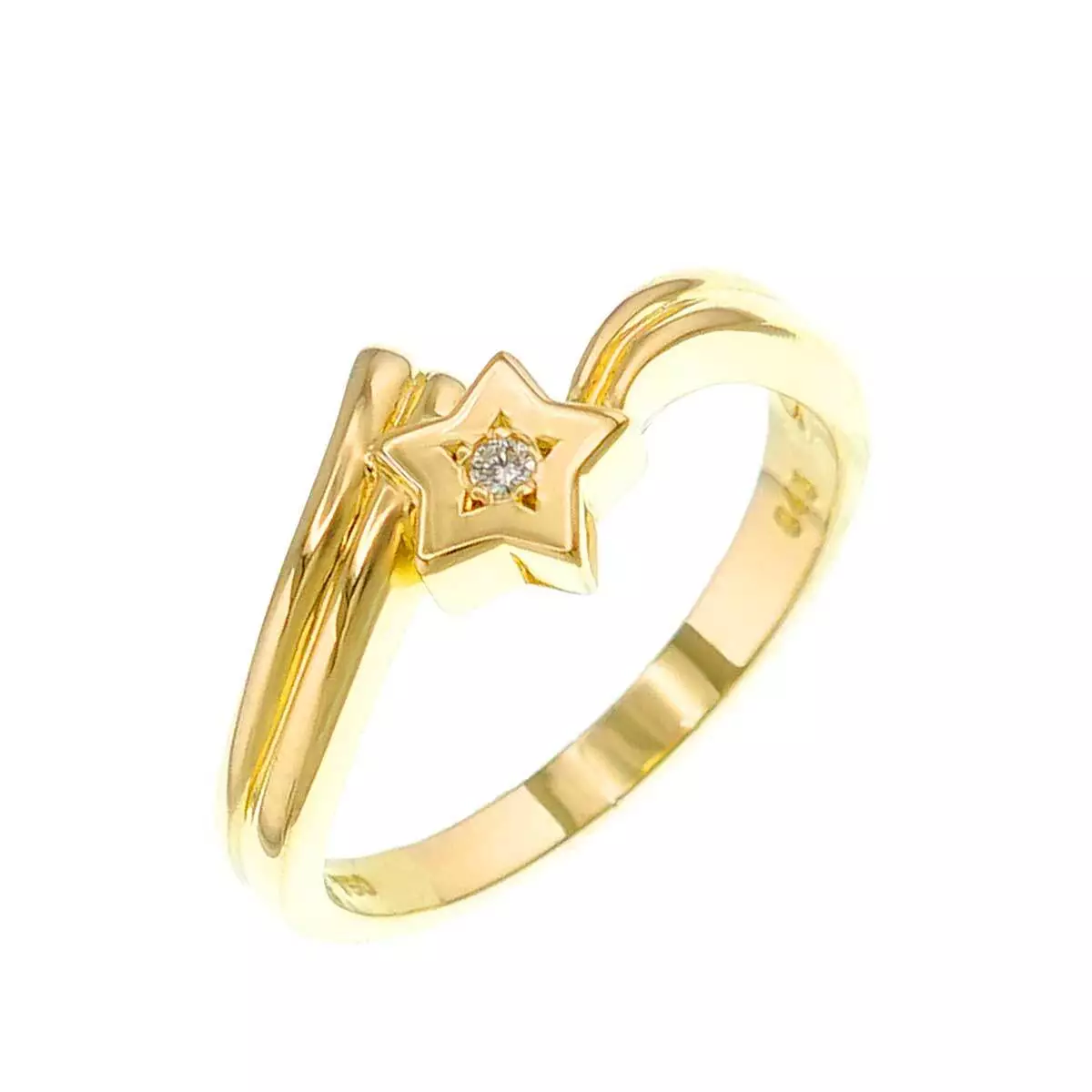 Christian Dior Diamond Star Ring 18K Yellow Gold 750 size5.5 5.75 US 90203798