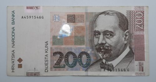 2002 - Croacia, Hrvatska Narodna Banka/billete 200 Kuna, número de billete A 4591546 G - Imagen 1 de 6