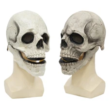 Halloween Skull Mask Full Head Helmet W/Movable Jaw Horror Party Scary Cosplay