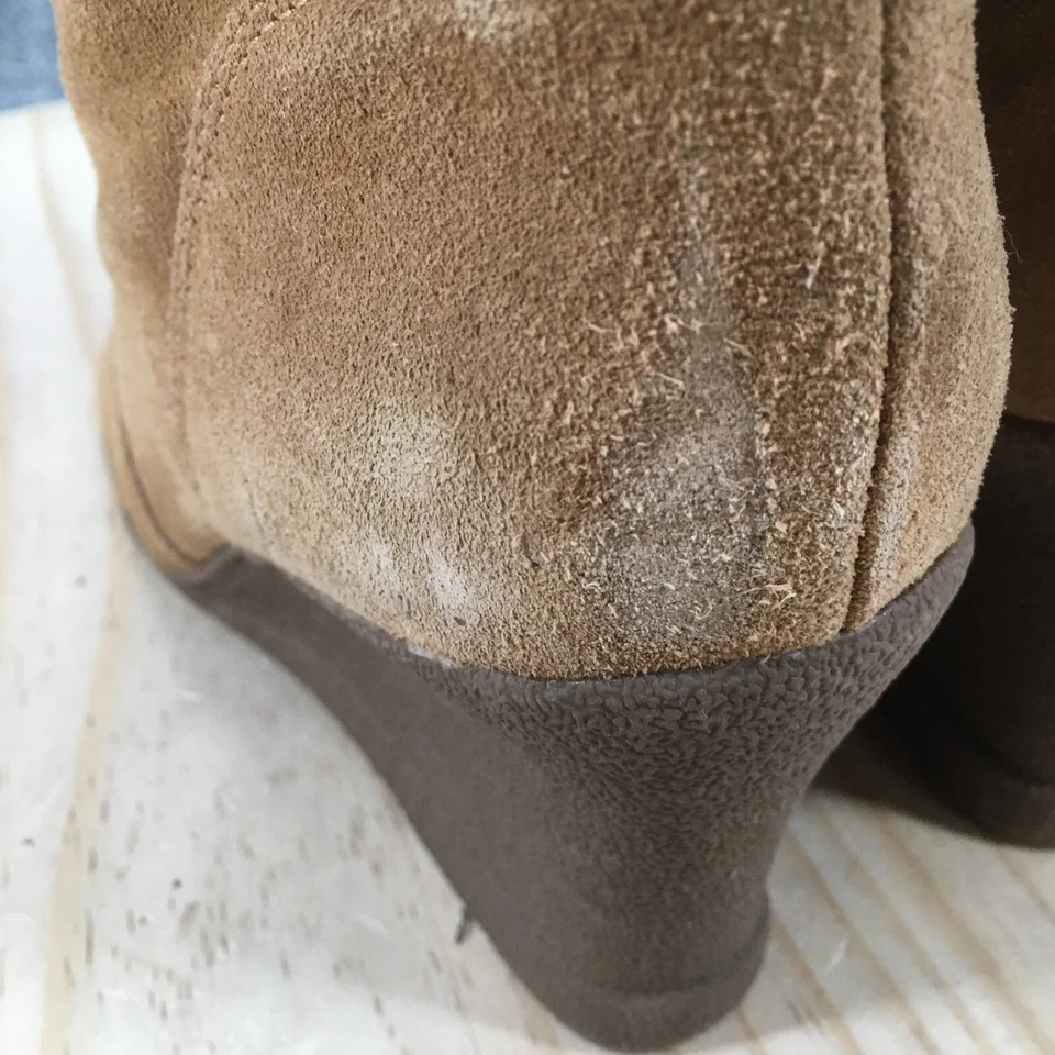 Markon Boots Womens 9 M Meryl Mid Shearling Winter Booties Heels Brown Suede - Image 4 of 4