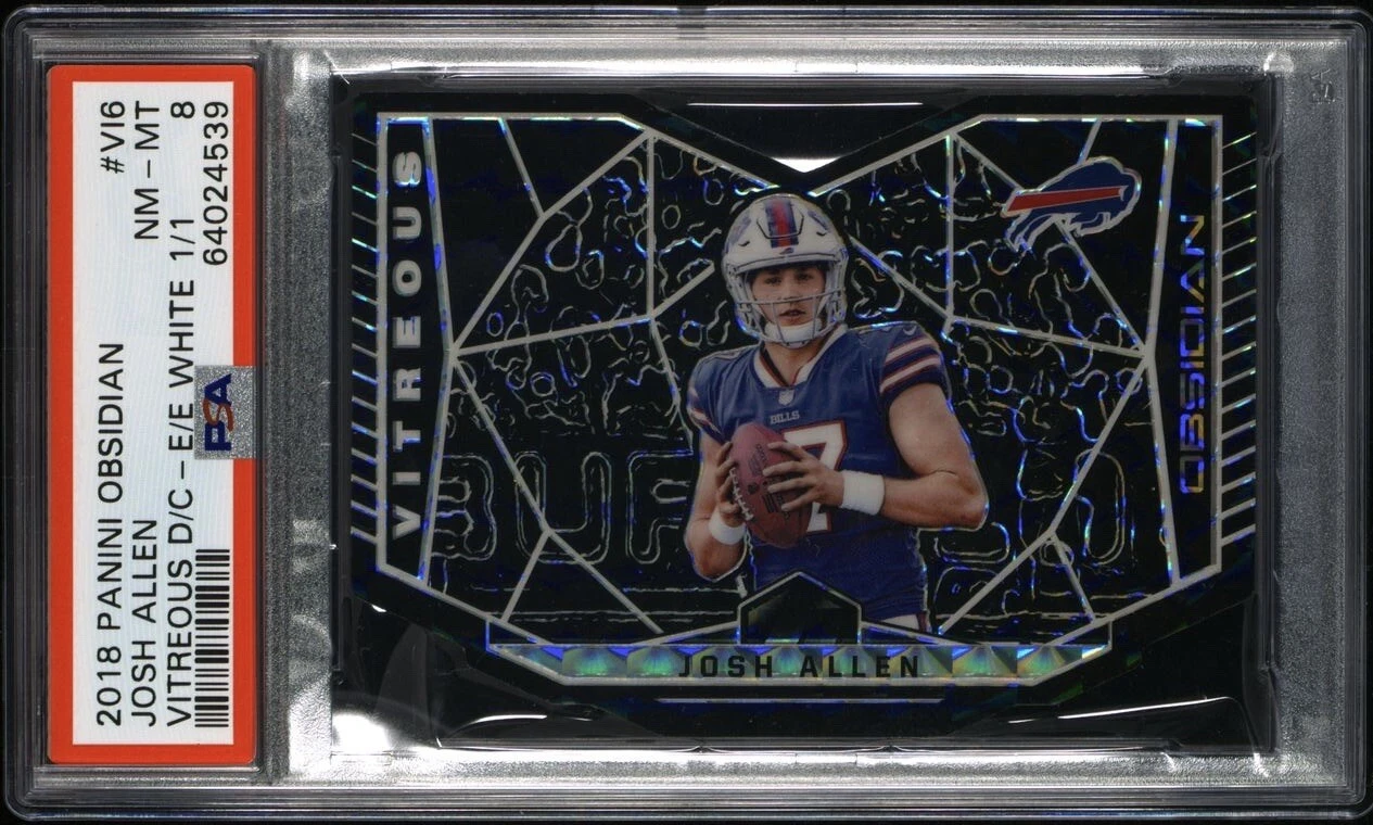 Josh Allen Panini Obsidian Vitreous Die-Cuts #VI6 Electric Etch White 1/1