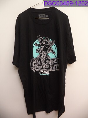 Men's Size 3X Million Dolla Motive Cash Angel Black Short Sleeve T-Shirt