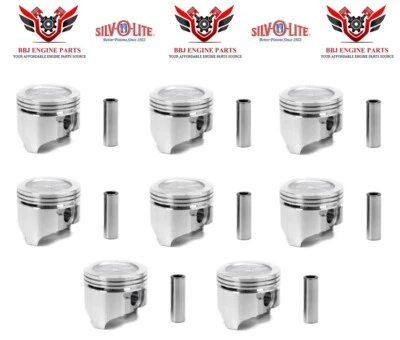 8 Silvolite STD Size 4.125 Dish Top Pistons for 1970-1976 Oldsmobile 455 V8 - Image 1 of 2