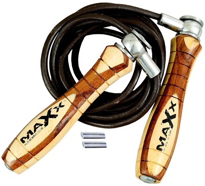Seil Leder Springseil Indoor Gym Holzgriffe Boxen Maxx UVP19,99  