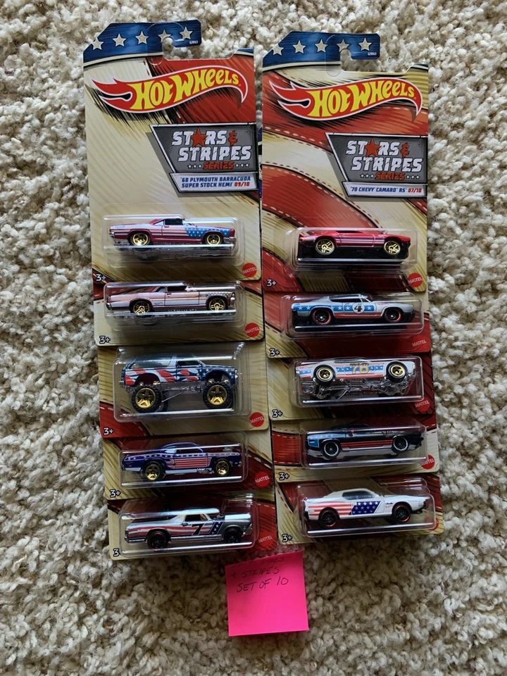 Hot Wheels " Walmart " Stars and Stripes Serie 2019 Komplettsatz 10 Stück - Bild 1 von 1