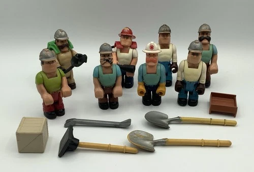 Vintage Fisher Price Husky Helpers Lot People Accessories Tools Equipment
