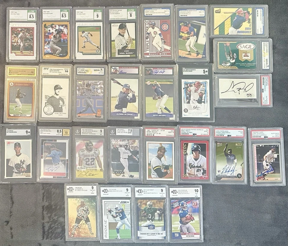 Huge Baseball Football Basketball Graded BGS, PSA, SGC, CSG Lot 1/1 Auto x27 - Image 3 of 4