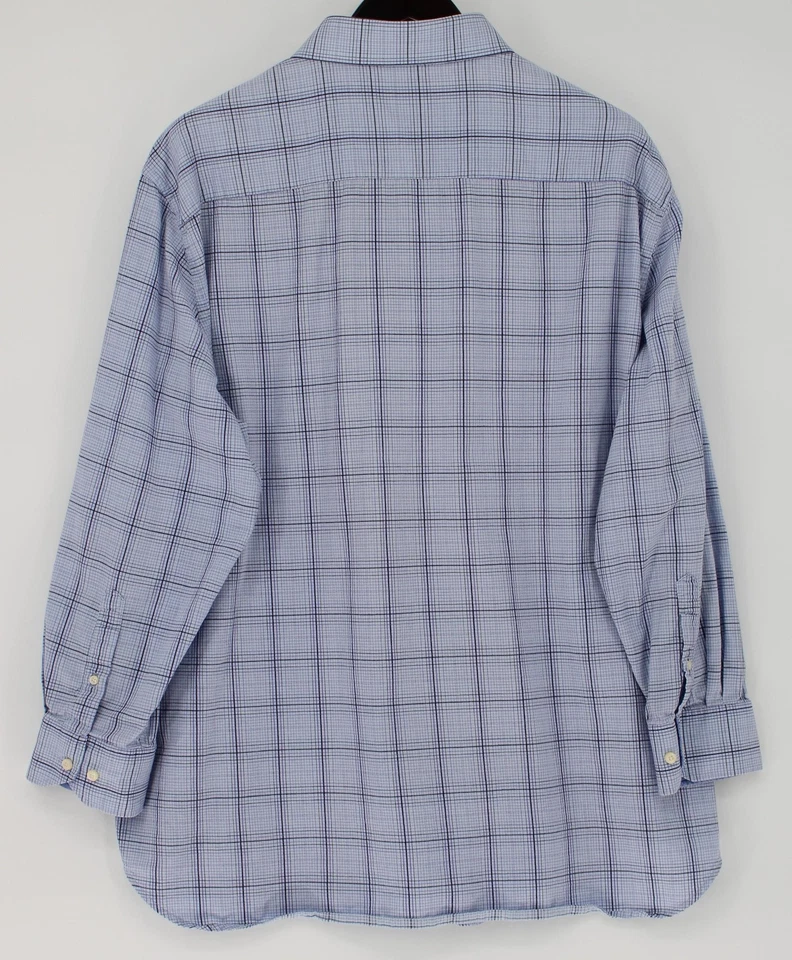 Camisa Tailorbyrd Para Hombres 2XL Azul Púrpura Cuadros Botones Manga Larga Informal Foto 2 de 4
