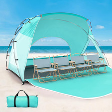 Beach Tent, Portable Sun Shelter for 2/3/4/6-8 Person with UPF 50 UV Protection