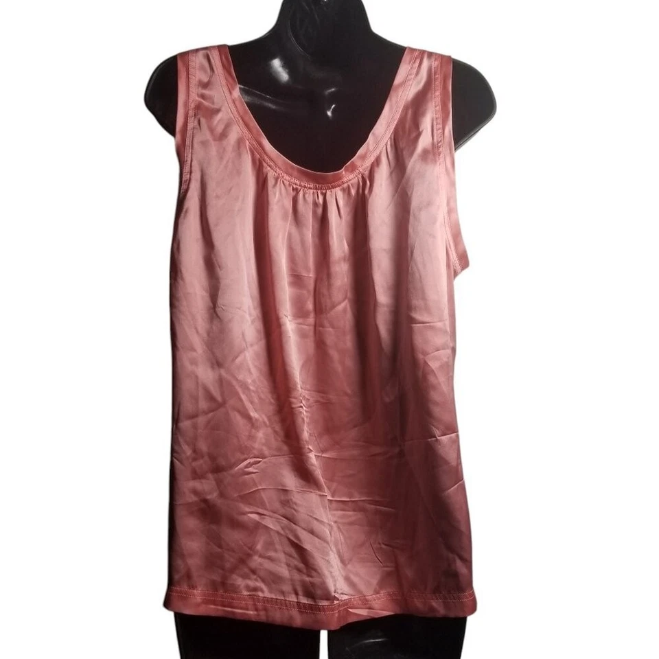 Camiseta sin mangas Talbots para mujer profesional oficina coral seda talla 16WP Foto 2 de 4