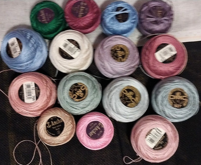 15x #12 perle cotton DMC, Anchor cross-stitch/needlepoint/tatting