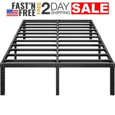 Base De Cama Metal King Size 14 Pulgadas Para Marco Plataforma Negra En Oferta