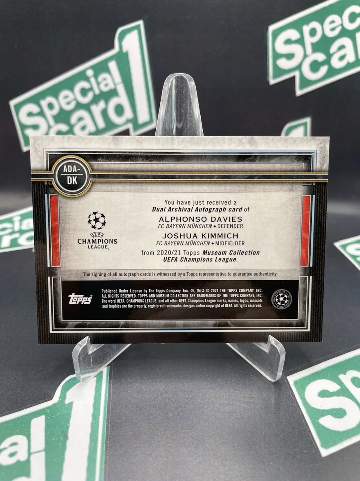 2020/21 Topps Museum UCL Dual Auto Alphonso Davies Joshua Kimmich /25 SSP SP - Image 4 of 4