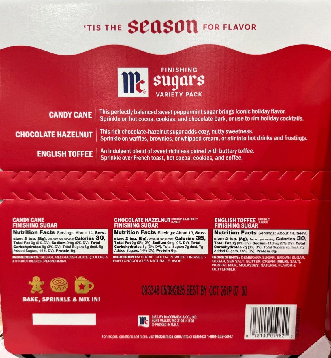 McCormick LIMITED EDITION HOLIDAY Finishing Sugar 2025 Complete Set GIFT IDEA