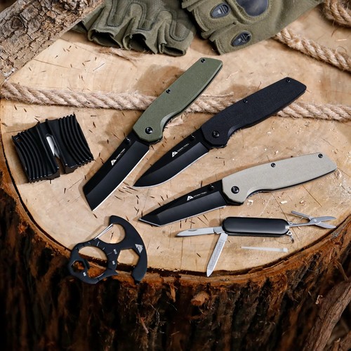 Ozark Trail 6 Piece Combo Knife Set Sheath Belt Clip Camping Sharpener EDC - Picture 3 of 14