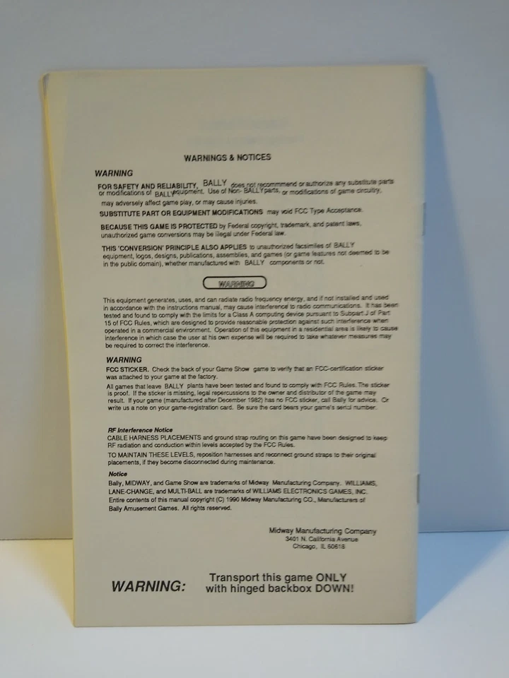 Game Show Pinball Machine Handbook Original 1990 Vintage Game Mini Booklet - Image 2 of 3