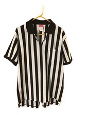 Rawlings XL Basketball Soccer Referee V Neck Jersey Shirt Black White Stripe
