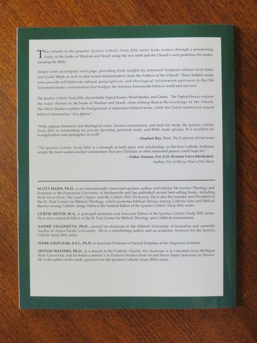 Ignatius Catholic Study Bible: Wisdom and Sirach (PB, 2020) - Picture 5 of 5