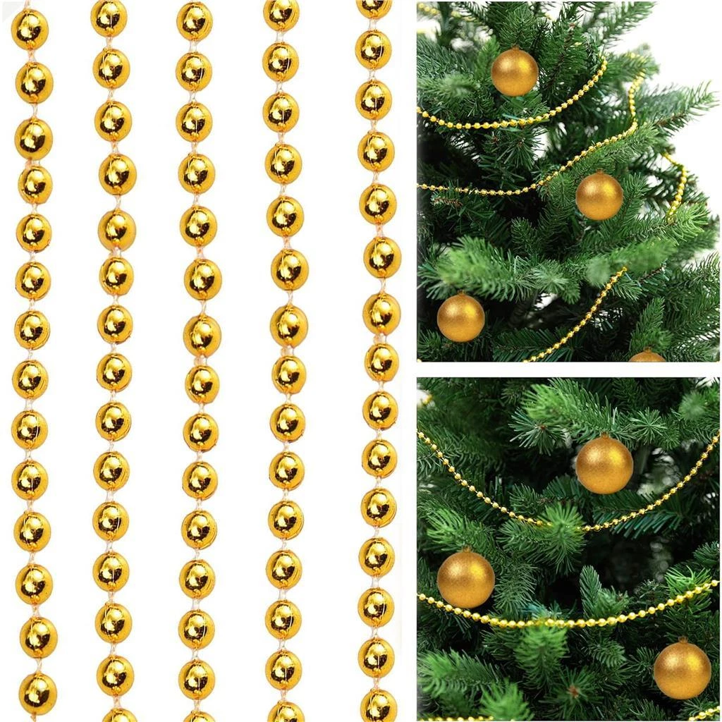 Gold Christmas Beads Garland 8 Meters Gold Xmas Chain Garland Tree  Decorations