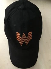 Whataburger Black & Orange Employee Logo Baseball Cap Hat Adjustable Preowned