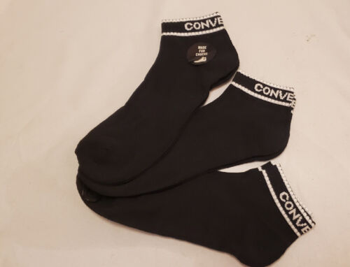 Converse Men Half Cushion Quarter Socks Made for Chucks  Size 6-12  Black 3-PK - Picture 1 of 4