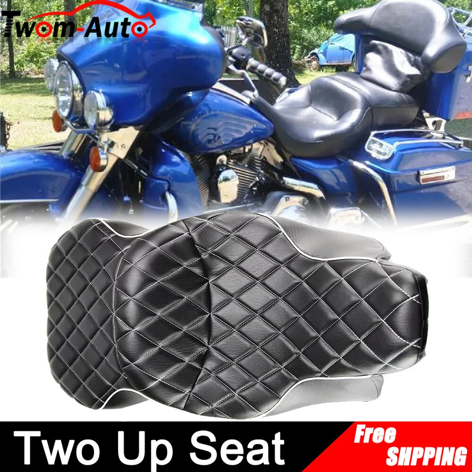 Low-Profile 2 Up Rider Seat For Harley Electra Glide Standard Classic 1997-2007 - Image 3 of 4