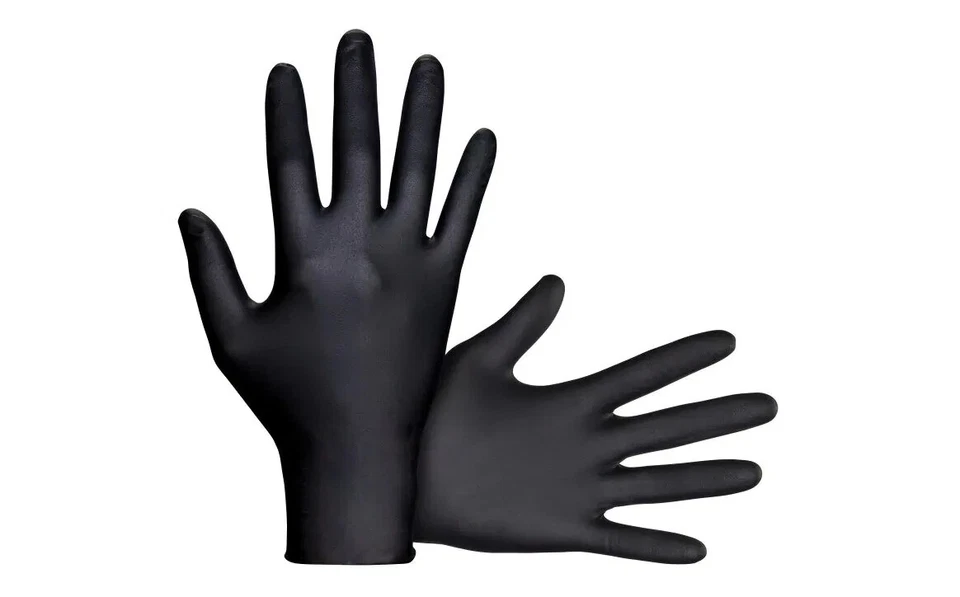 Guantes desechables de nitrilo SAS Safety Derma-Tuff M-XL negros sin polvo paquete de 120 Foto 2 de 2