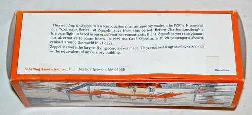 Vintage NIB Schilling Tin Toy 9” Aluminum Airship Graf Zeppelin RED Wheels - Picture 6 of 6