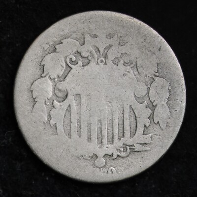 1870 FIVE CENT SHIELD NICKEL AG RARE OLD COIN B239 YG