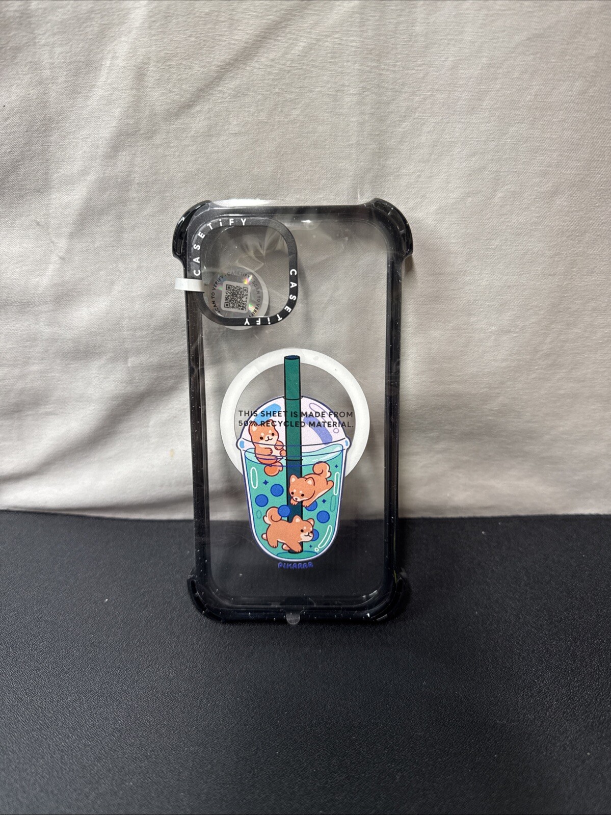 Casetify iPhone 15 Tan Boba Bounce MagSafe Case Brand New-image