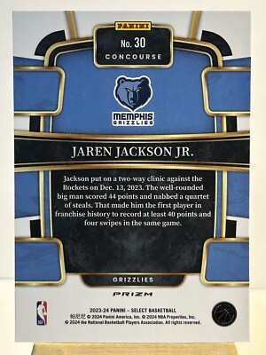 Panini select Jalen Jackson jr 25枚限定 Panini select Jalen Jackson jr 25枚限定 2023-24 Panini