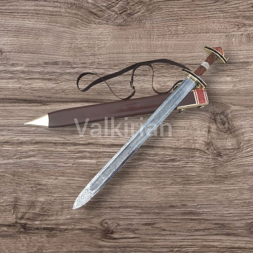 Hand-Forged Viking Sword – Sutton Hoo Anglo-Saxon Blade with Scabbard, Medieval - Picture 5 of 9