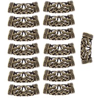 15X Metall Haarspange Dreadlock Perlen Manschetten Braid Haarschmuck Bronze