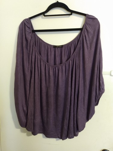 B'leev Purple Lightweight Batwing Dolman Crop Top - no size tag