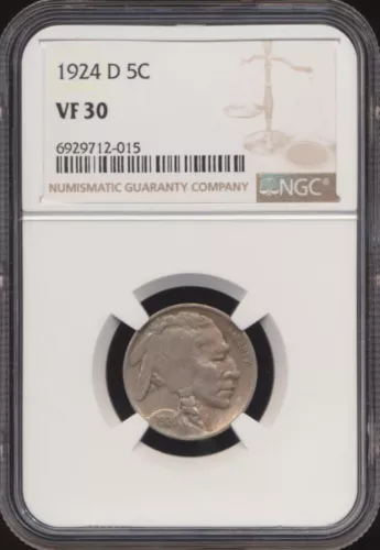 1924-D Buffalo Nickel NGC VF 30
