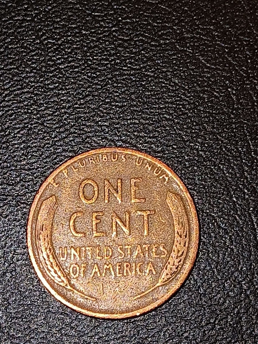 1945 No Mint Mark Wheat Penny Circulated Error Die Chip On 4