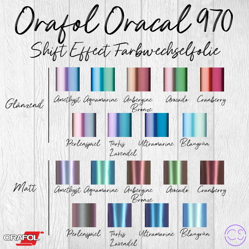 (28,41€/m²)Vinylfolie Plotterfolie Oracal 970 DIN A4 (21x30cm)