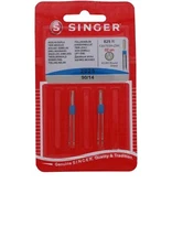2 pairs Genuine Singer Twin Needles 3mm Size 90/14 Type 2025 Round Sharp point