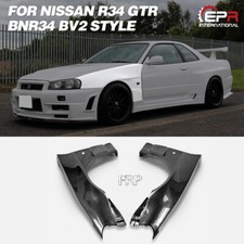 For Nissan Skyline R34 Frp Fiber Bnr34 Bv2 Style Front Vented Fender Body Kits