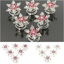 6 Strass Curlies Braut Kommunion Hochzeit Haarschmuck Stern Blume Blüten