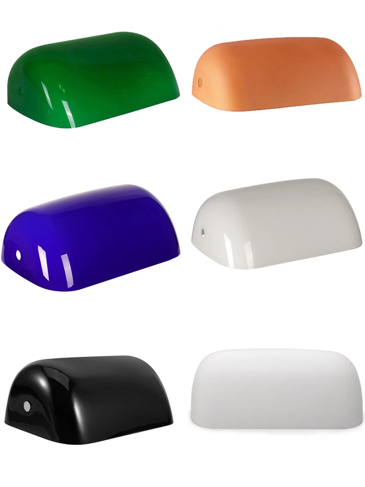 Four Colour Glass Bankers Lamp Shade Replacement Cover,L8.85 W5.11 - Image 2 of 2