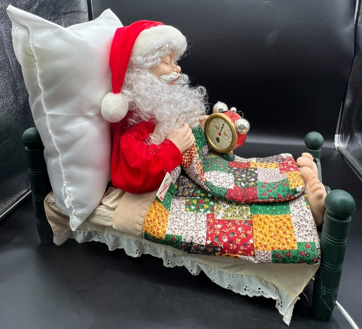 Telco Motion-ette Sitting up Sleeping Santa in Bed-No Snore but