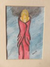 Original Artwork Painting, Matted "Inocculation" 5"x 7" signed Outsider Art — photo 3