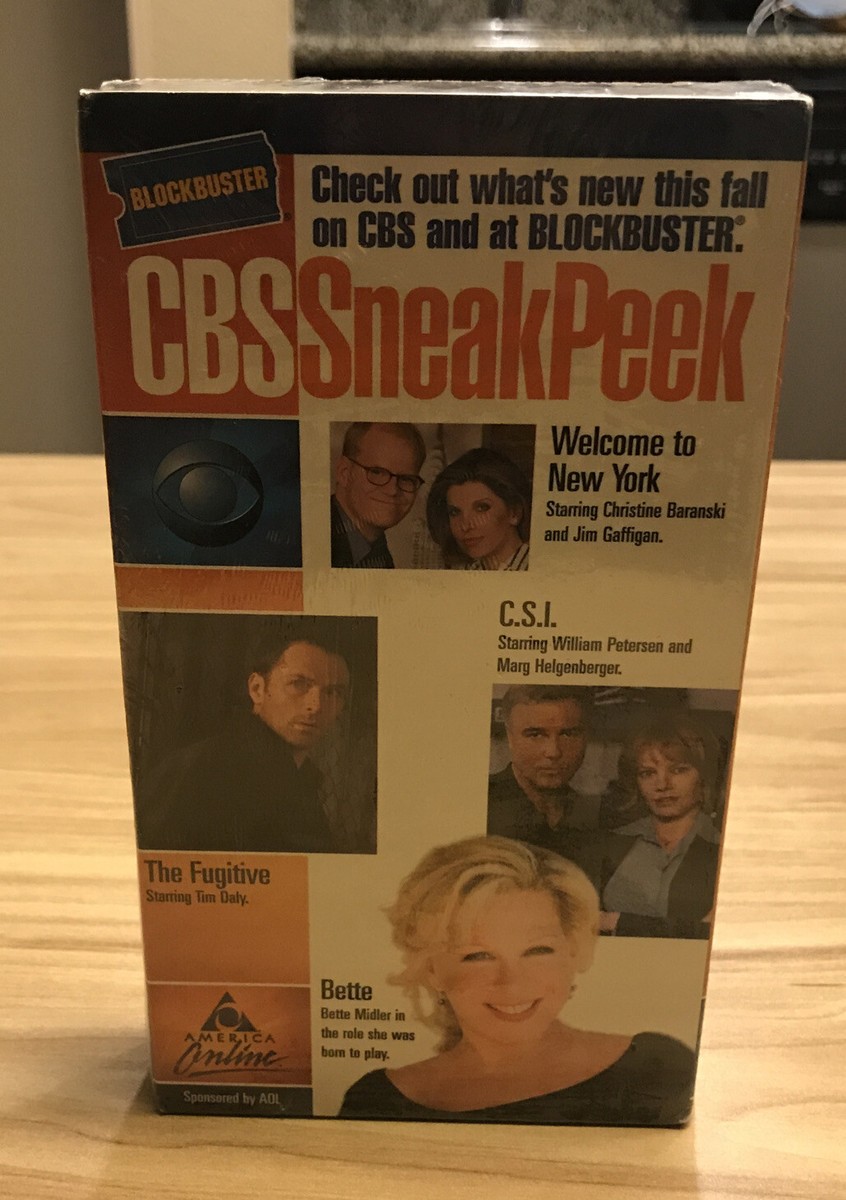 Blockbuster AOL CBS Sneak Peek VHS 2000 Bette Midler Tim Daly CSI SEALED
