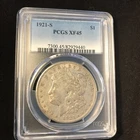 1921 S Morgan Silver Dollar PCGS XF45 blue label nice details