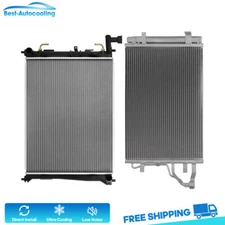 Aluminum Radiator And A/C Condenser For 2007 2008 2009-2012 Hyundai Elantra 2.0L