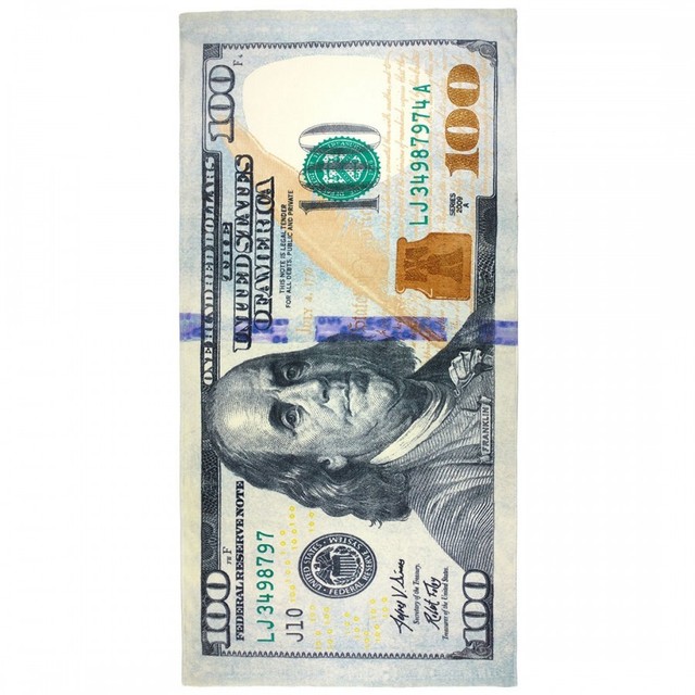 $100 bill beach towel