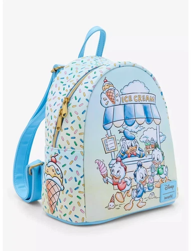Loungefly Disney Donald Duck Nephews Ice Cream Mini Backpack NWT Light Blue