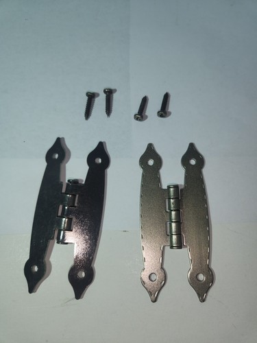 Antique Pewter Cabinet Hinge 2 count 3-1/2" x 1-1/2" 