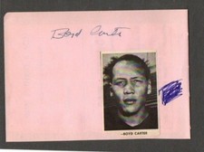 Boyd Carter authentic autographed album page CFL & Santa Monica Junior College